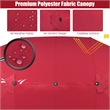 Pemberly Row 15FT Patio Double Sided Umbrella Crank Garden Red