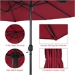 Pemberly Row 15FT Patio Double Sided Umbrella Crank Garden Red