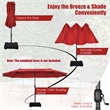 Pemberly Row 15FT Patio Double Sided Umbrella Crank Garden Red