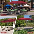 Pemberly Row 15FT Patio Double Sided Umbrella Crank Garden Red