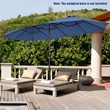 Pemberly Row 15FT Patio Double Sided Umbrella Crank Garden Navy