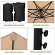 Pemberly Row 10FT Hanging Offset Umbrella 32 LED Lights Beige