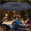 Pemberly Row 10FT Hanging Offset Umbrella 32 LED Lights Navy