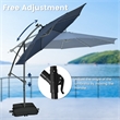 Pemberly Row 10FT Hanging Offset Umbrella 32 LED Lights Navy