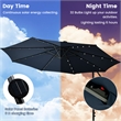 Pemberly Row 10FT Hanging Offset Umbrella 32 LED Lights Navy