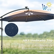 Pemberly Row 10FT Hanging Offset Umbrella 32 LED Lights Navy