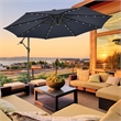 Pemberly Row 10FT Hanging Offset Umbrella 32 LED Lights Navy