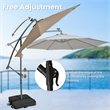 Pemberly Row 10FT Hanging Offset Umbrella 32 LED Lights Brown