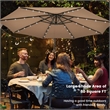 Pemberly Row 10FT Hanging Offset Umbrella 32 LED Lights Brown