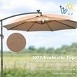Pemberly Row 10FT Hanging Offset Umbrella 32 LED Lights Brown