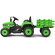 Pemberly Row 12V Kids Ride On Tractor with Trailer Ground Loader Green
