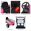 Pemberly Row 12V Kids Ride On Tractor with Trailer Ground Loader Pink