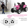 Pemberly Row 12V Kids Ride On Tractor with Trailer Ground Loader Pink