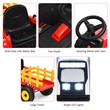 Pemberly Row 12V Kids Ride On Tractor with Trailer Ground Loader Red