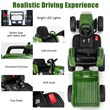 Pemberly Row 12V Kids Ride On Tractor with Trailer Ground Loader Dark Green