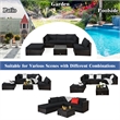 Pemberly Row 6PCS Outdoor Patio Rattan Furniture Set Sectional Sofa Black