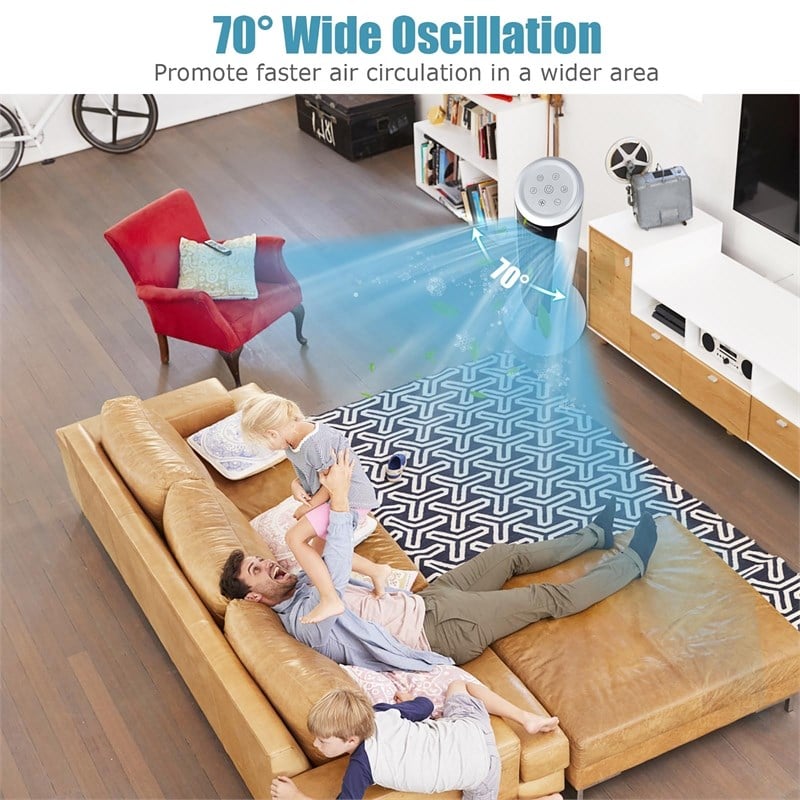 Pemberly Row 41'' Evaporative Air Cooler Quiet Cooling Oscillating Fan White