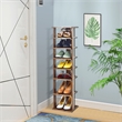 Pemberly Row 7-Tier Shoe Rack Free Standing Shelf Storage Tower Rustic Brown