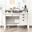 Pemberly Row Computer Desk PC Laptop Writing Table Workstation White