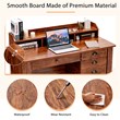 Pemberly Row Computer Desk PC Laptop Writing Table Workstation Rustic Brown