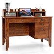 Pemberly Row Computer Desk PC Laptop Writing Table Workstation Rustic Brown