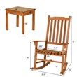 Pemberly Row 3PCS Rocking Chair Set W/ Coffee Table & 2 Wood Chairs Natural