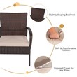 Pemberly Row 4PCS Patio Rattan Furniture Conversation Set Brown