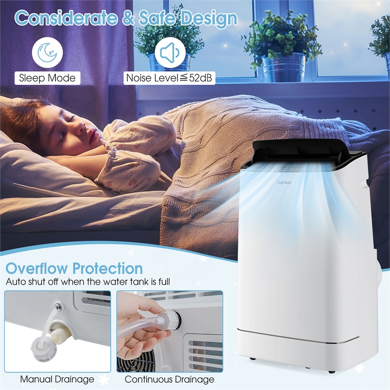 Pemberly Row 15000 BTU Portable Air Conditioner with Remote APP Control White