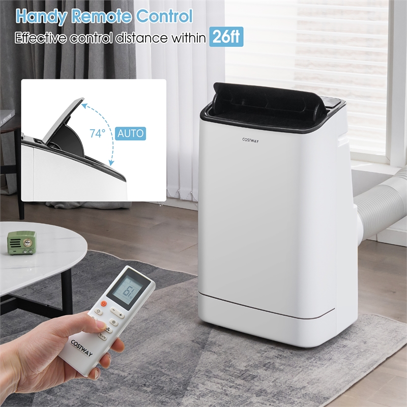 Pemberly Row 15000 BTU Portable Air Conditioner with Remote APP Control White
