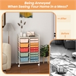 Pemberly Row 15 Drawer Rolling Storage Cart Mobile Cart Organizer Multicolored
