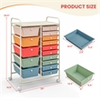 Pemberly Row 15 Drawer Rolling Storage Cart Mobile Cart Organizer Multicolored