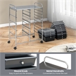 Pemberly Row 15 Drawer Rolling Storage Cart Mobile Cart Organizer Gray