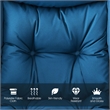 Pemberly Row Polyester Fabric Lazy Chair Single Sofa Chair w/ Side Pocket Navy