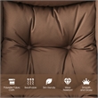Pemberly Row Polyester Fabric Lazy Chair Single Sofa Chair w/ Side Pocket Brown
