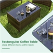 Pemberly Row 4 PCS Patio Furniture Set with Tempered Glass Coffee Table Gray