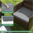 Pemberly Row 4 PCS Patio Furniture Set with Tempered Glass Coffee Table Gray