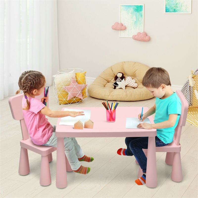 Pemberly Row Kids Table & 2 Chairs Set Toddler Activity Play Dining Baby Gift