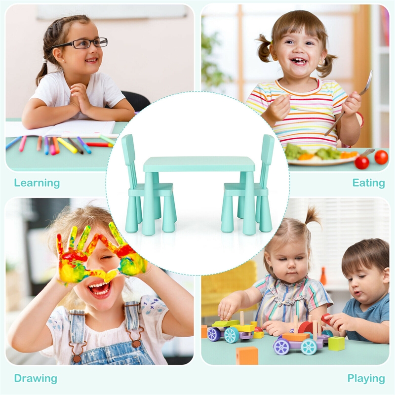 Pemberly Row Kids Table & 2 Chairs Set Toddler Activity Play Dining Baby Gift