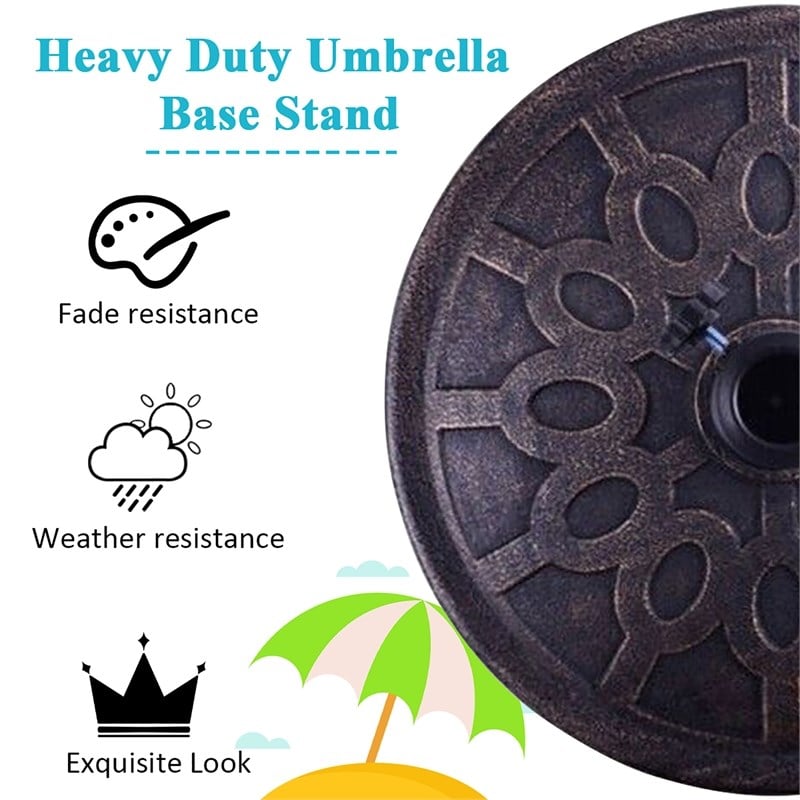 Pemberly Row 17.5'' Umbrella Base Stand Market Patio Standing Bronze
