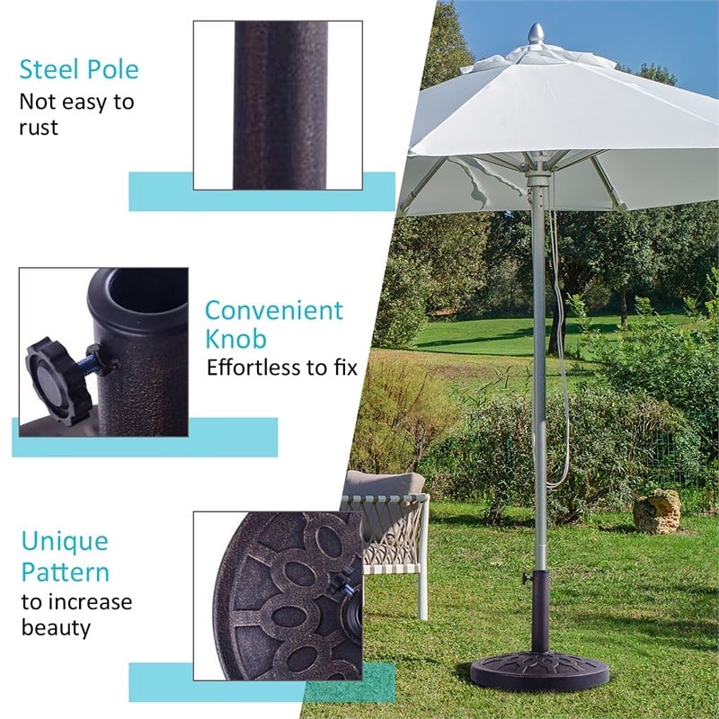 Pemberly Row 17.5'' Umbrella Base Stand Market Patio Standing Bronze