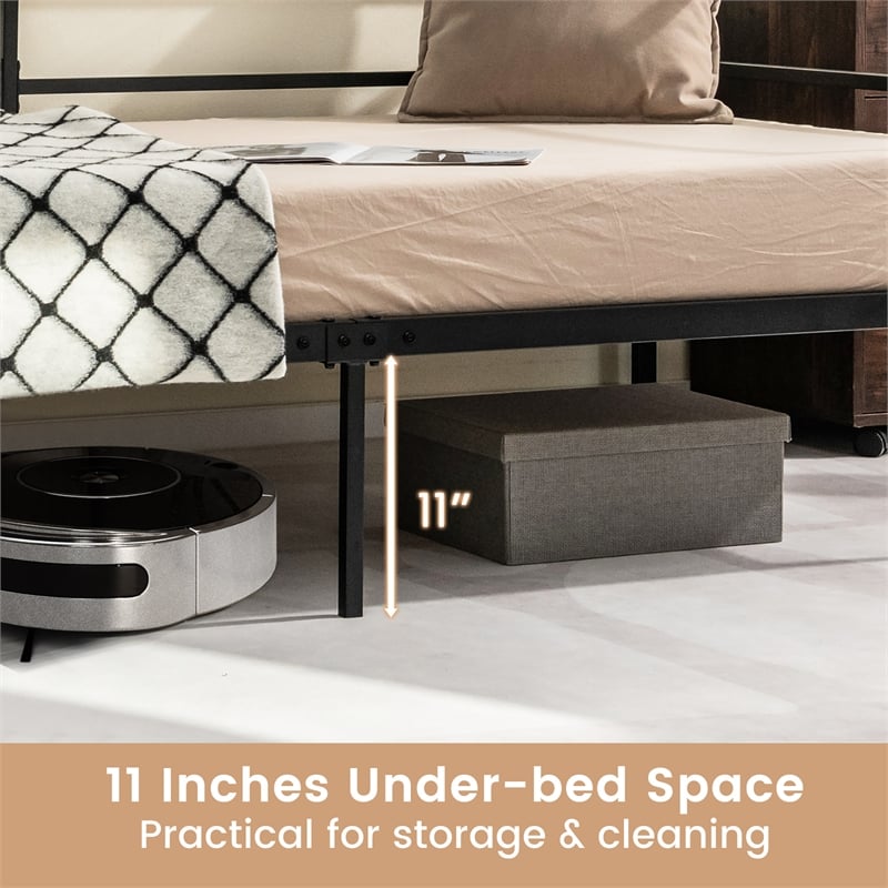 Pemberly Row Twin Daybed Sofa Bed Frame Metal Platform Black