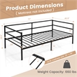Pemberly Row Twin Daybed Sofa Bed Frame Metal Platform Black