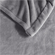 Pemberly Row Contemporary Polyester/Plush Fabric Queen Heated Blanket in Gray