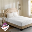 Pemberly Row Heated Microfiber Fabric Full Heated Mattress Pad in White