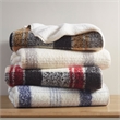 Pemberly Row Mid-Century Faux Mohair to Sherpa Fabric Throw in Red