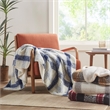 Pemberly Row Mid-Century Faux Mohair to Sherpa Fabric Throw in Red