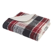 Pemberly Row Mid-Century Faux Mohair to Sherpa Fabric Throw in Red