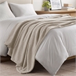 Pemberly Row Soft Faux Feathersoft Fabric King Blanket in Taupe