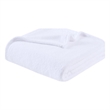 Pemberly Row Soft Faux Feathersoft Fabric Full/Queen Blanket in White