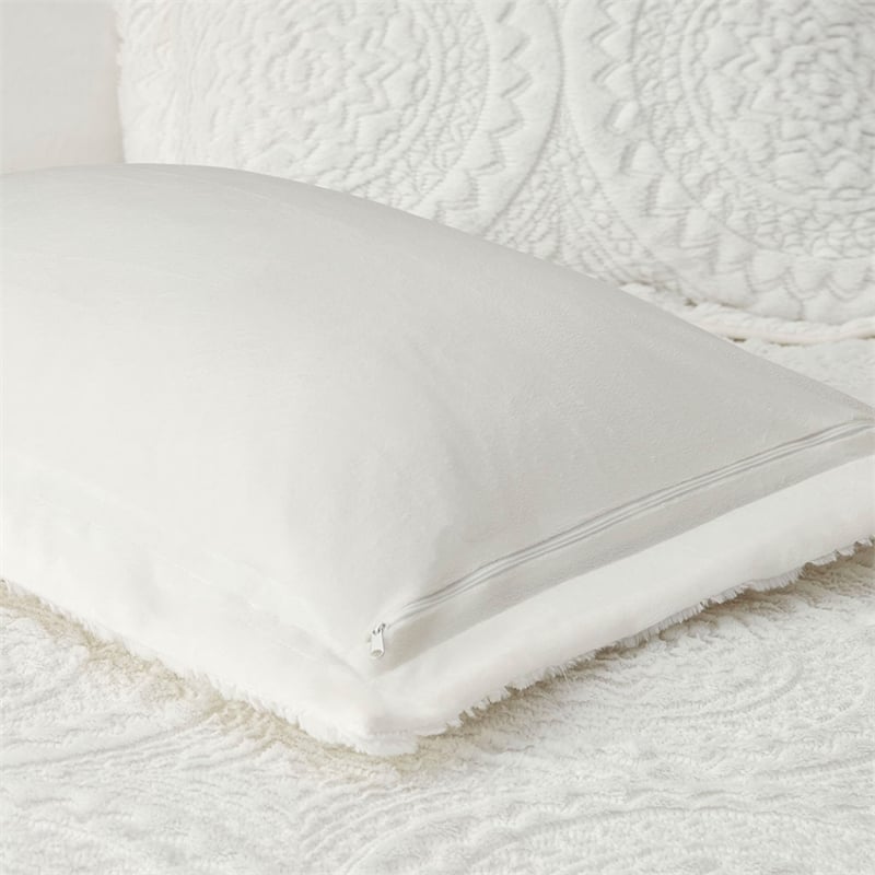 Pemberly Row 3-Piece Fabric Full/Queen Comforter Mini Set in Ivory